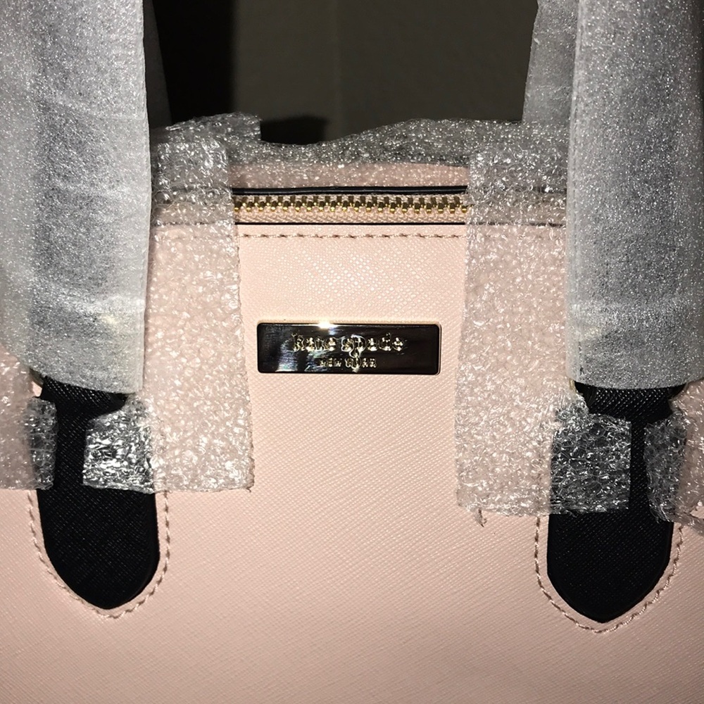 NWT Kate Spade pale pink & black mini satchel - Picture 7 of 8